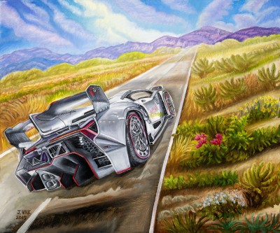 Lamborghini Veneeno, painting by J. VAK