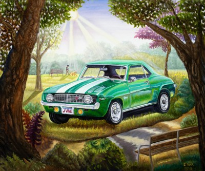 1969 Cherolet Camero, painting by J. VAK