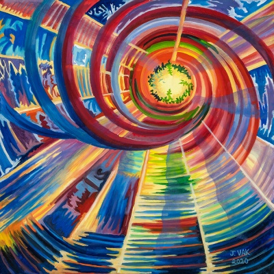 Hurricane and Spider web, painting by J. VAK