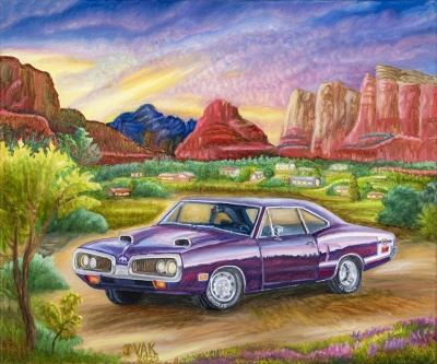 1970 Dodge Charger, painting by J. VAK