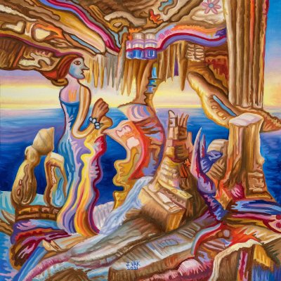 Cave Woman No.2, painting by J. VAK