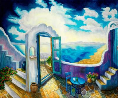Naxos, painting by J. VAK