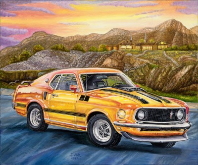 1969 Ford Mustang Mach 1, painting by J. VAK