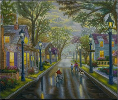 An Evening Stroll, painting by J. VAK
