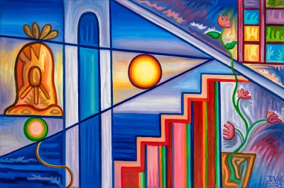 The Church Bell, painting by J. VAK