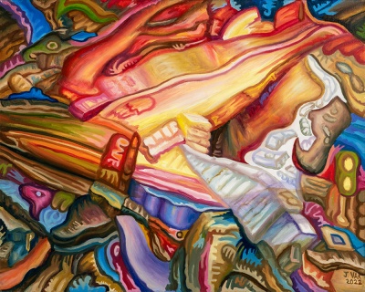 Rock Formations 1, painting by J. VAK