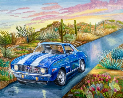 1969 Chevrolet Camero, painting by J. VAK
