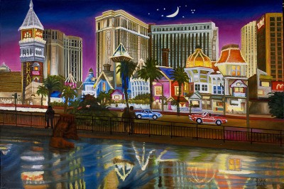 Reflections of Las Vegas, painting by J. VAK