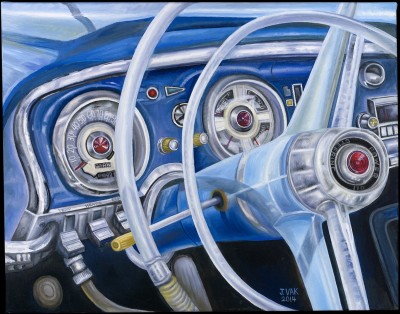 1960 Chrysler Windsor Interior, painting by J. VAK