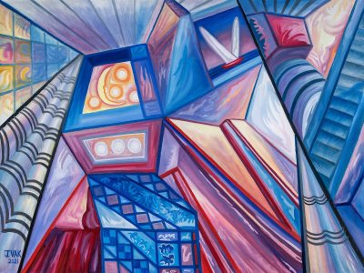 Planes in Space No.2, painting by J. VAK