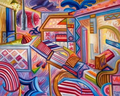 3D Objects in Space No.2, painting by J. VAK