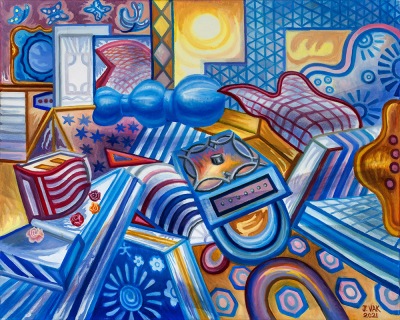 3D Objects in Space, painting by J. VAK