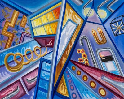 Planes in Space No.1, painting by J. VAK
