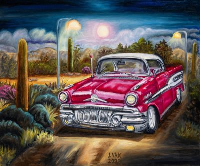 1957 Pontiac Star Chief, painting by J. VAK