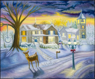 Winter Wonderland, painting by J. VAK