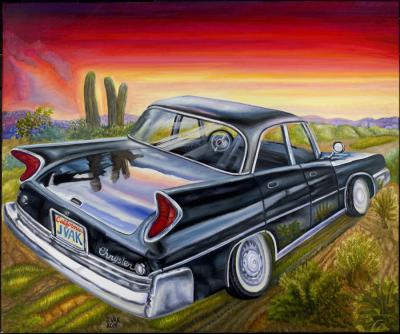 1960 Chrysler Windsor, painting by J. VAK