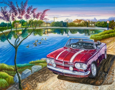 1963 Chevrolet Monza Spyder (Corvair), painting by J. VAK