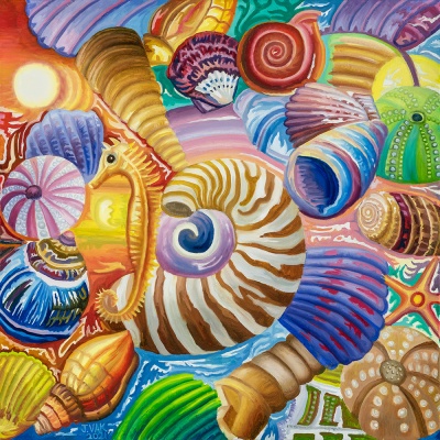 Seashells, painting by J. VAK