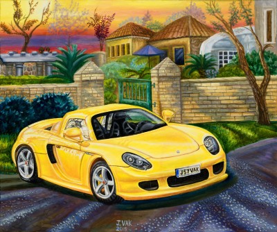 Porsche Carrera GT, 2006, painting by J. VAK
