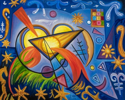 Geometric Glow, painting by J. VAK