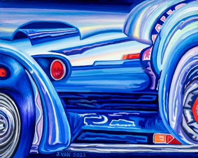 Automotive Abstract in Blues, painting by J. VAK