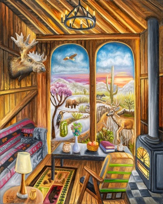 Cabin View, painting by J. VAK