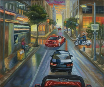 Busted in New York, painting by J. VAK
