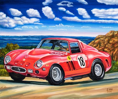Ferrari 250 GTO, 1964, painting by J. VAK