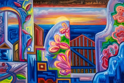 Mediterranean Flowers, painting by J. VAK