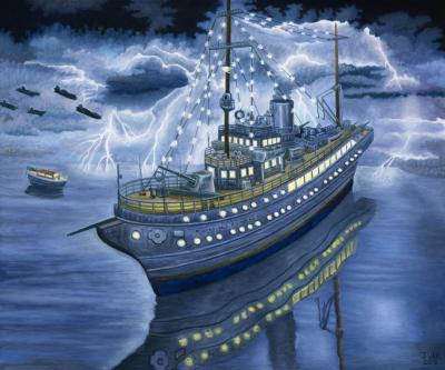 Aviso Grille (Hitler's Ship), painting by J. VAK