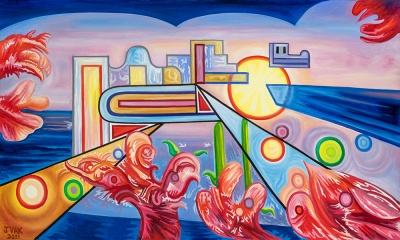 Mediterranean Fantasy, painting by J. VAK