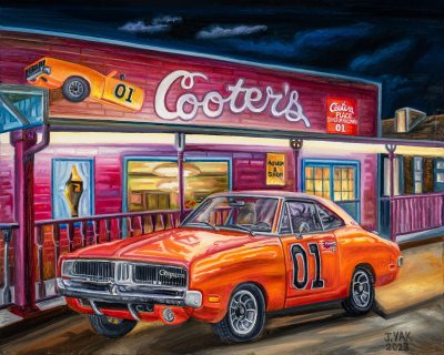 1969 Dodge Charger, painting by J. VAK