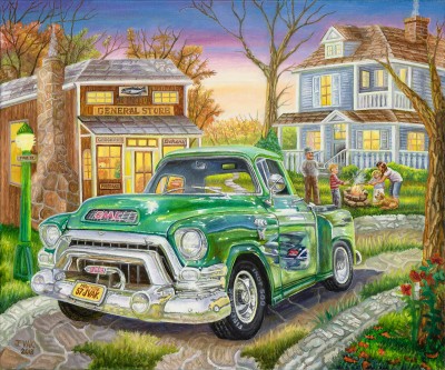 1955 GMC Truck, painting by J. VAK
